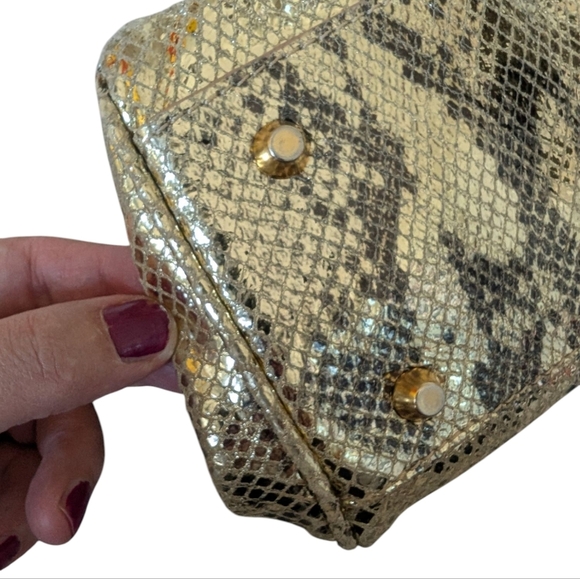 Maurizio Taiuti Gold Leather Top Handle Bag - Picture 4 of 13